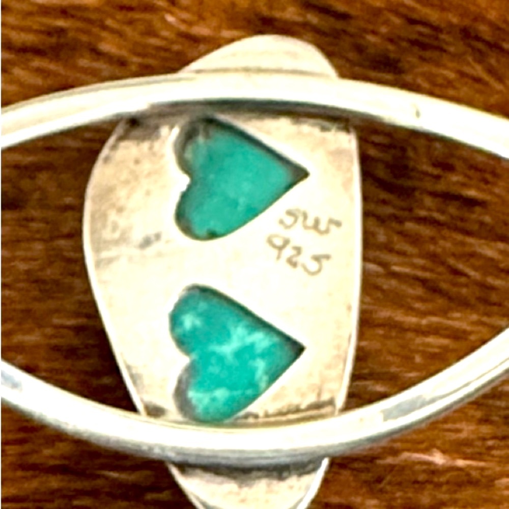 Native American Sterling Silver Turquoise Cuff Bracelet signed SW 925 - Picture 6 of 15